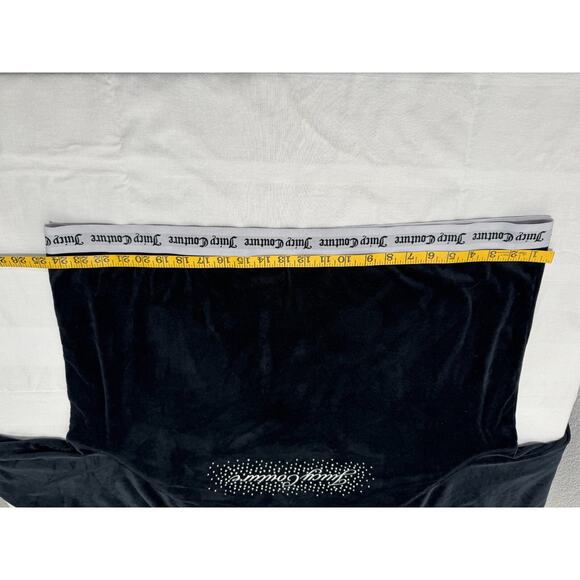 Juicy Couture Sleepwear Top Womens 2X Black Velour Rhinestone Bling Spell Out - Picture 6 of 8